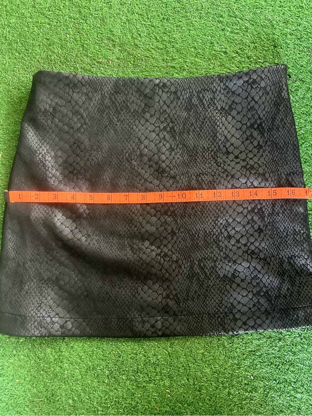 Black Faux Snakeskin Mini Skirt - Women's Timeless Mini - Picture 5 of 7
